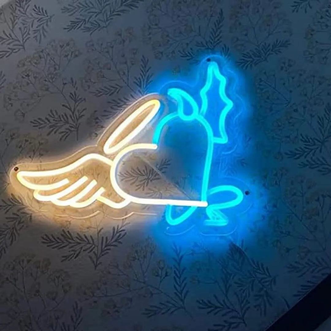 Heart Wings Valentine's Day Neon Sign by LEDNeons - adding warmth and love to any setting