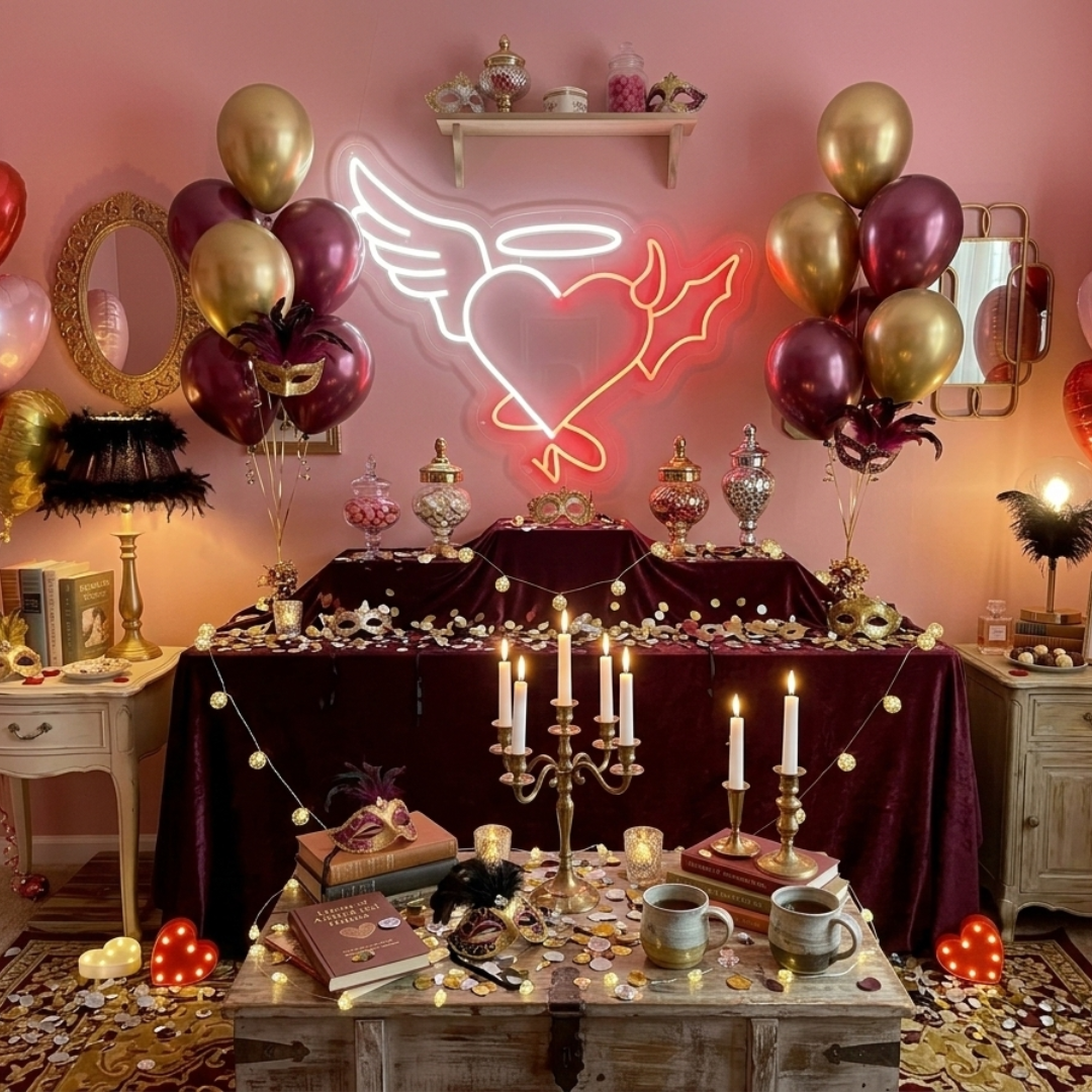 Heart Wings Valentine's Day Neon Sign by LEDNeons - adding warmth and love to any setting