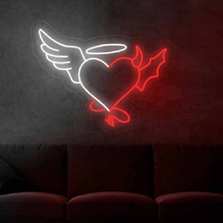 Heart Wings Valentine's Day Neon Sign by LEDNeons - adding warmth and love to any setting