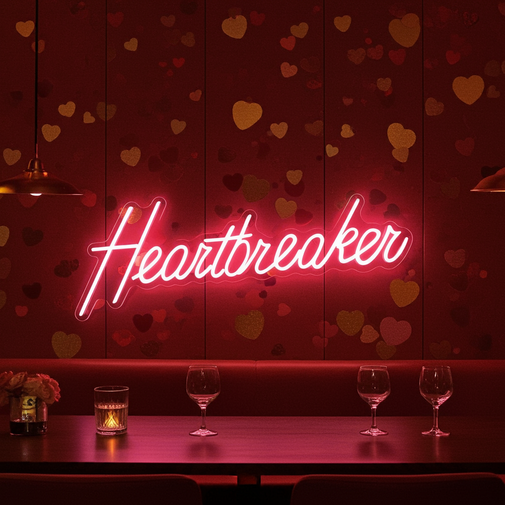 Heartbreaker Valentine's Day Neon Sign by LEDNeons - Perfect for Lovers 