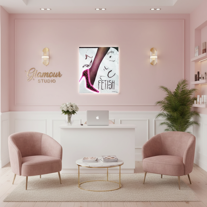 Heels under UV Neon Light by LEDNeons – chic glowing high heels design