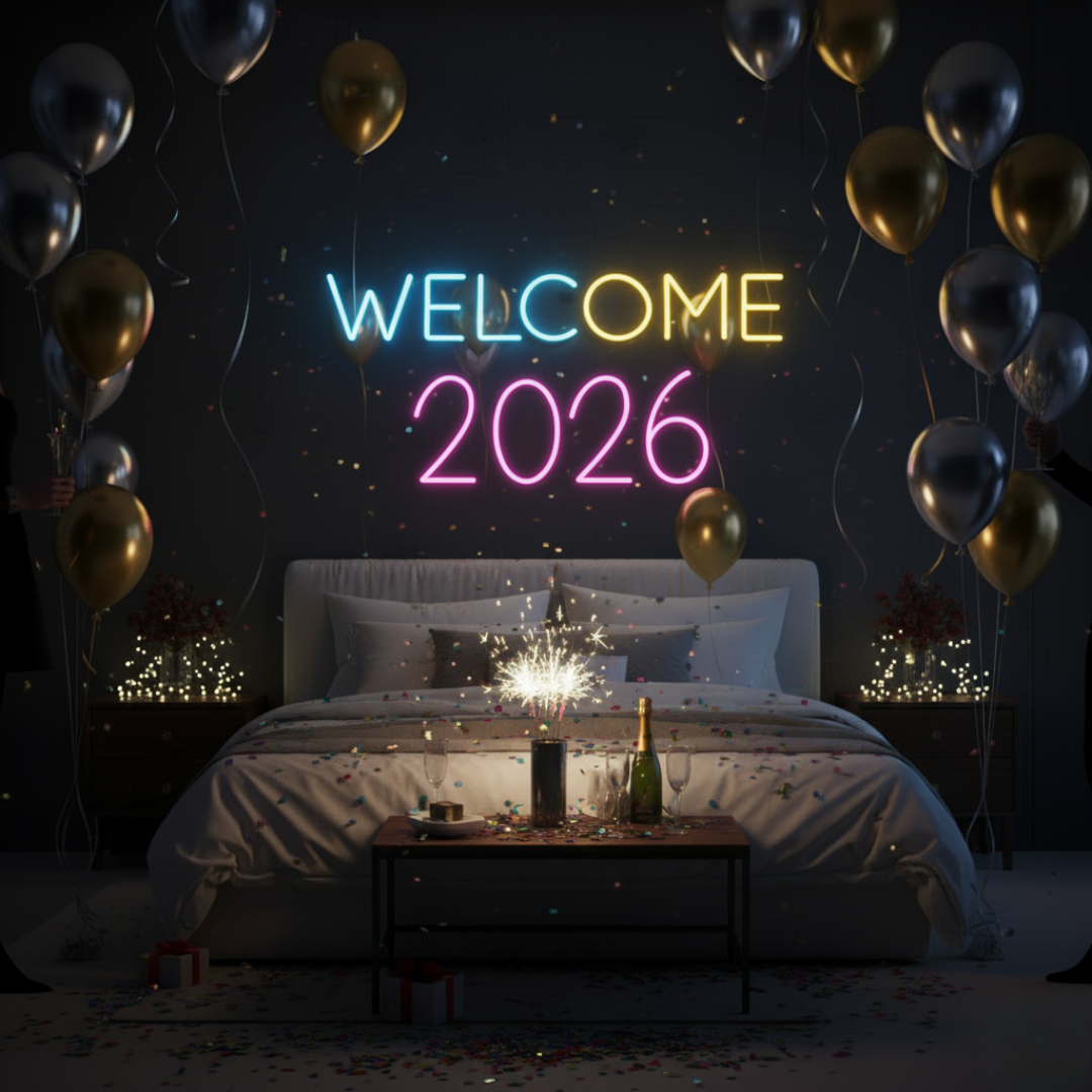 Hello 2026 LED Neon Sign by LEDNeons – New Year Party LED Wall Light Décor