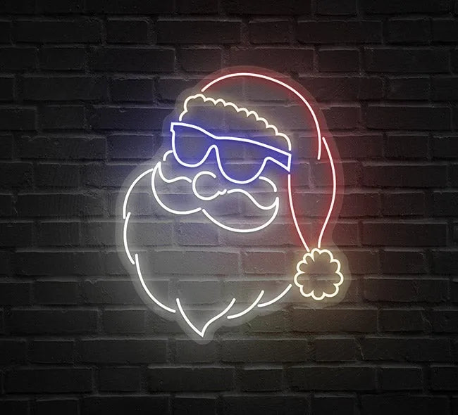 Hipster Santa Neon Sign by LEDNeons - Brick wall