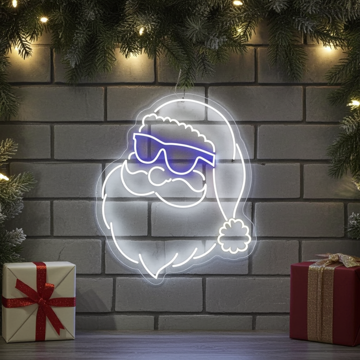 Hipster Santa Neon Sign by LEDNeons - Brick wall 