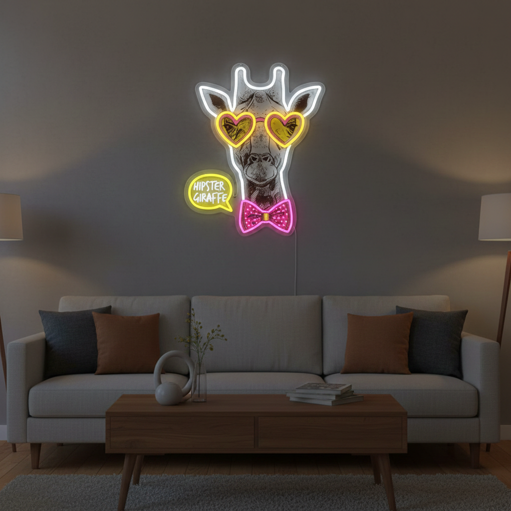 Hipster UV Light Neon Artwork by LEDNeons 