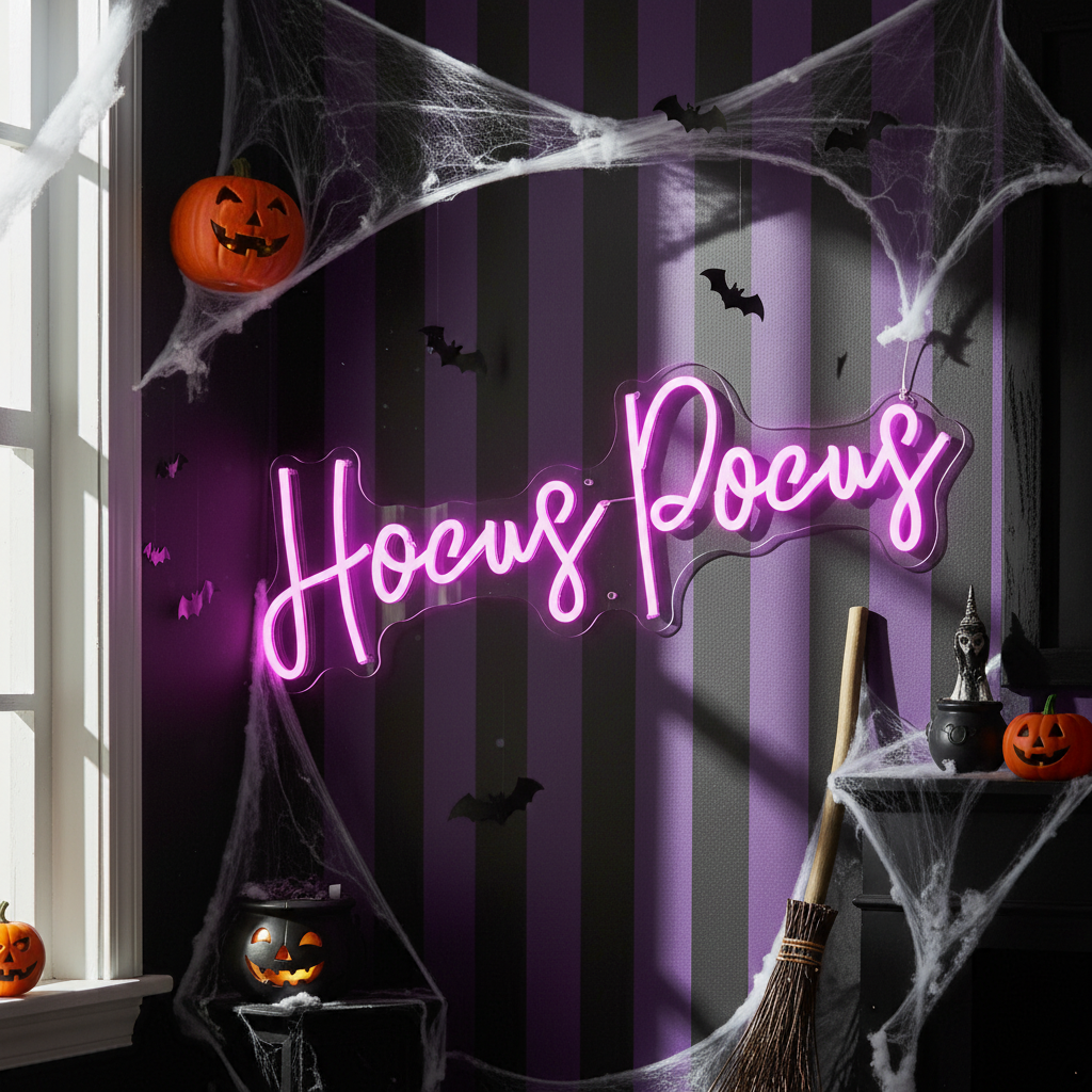 Hocus Pocus Halloween LED Neon Sign by LEDNeons