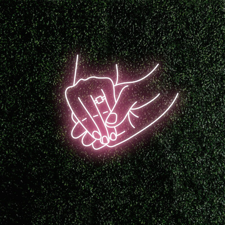 Holding Hands With Ring Wedding LED Neon Sign by LEDNeons _ Pink 