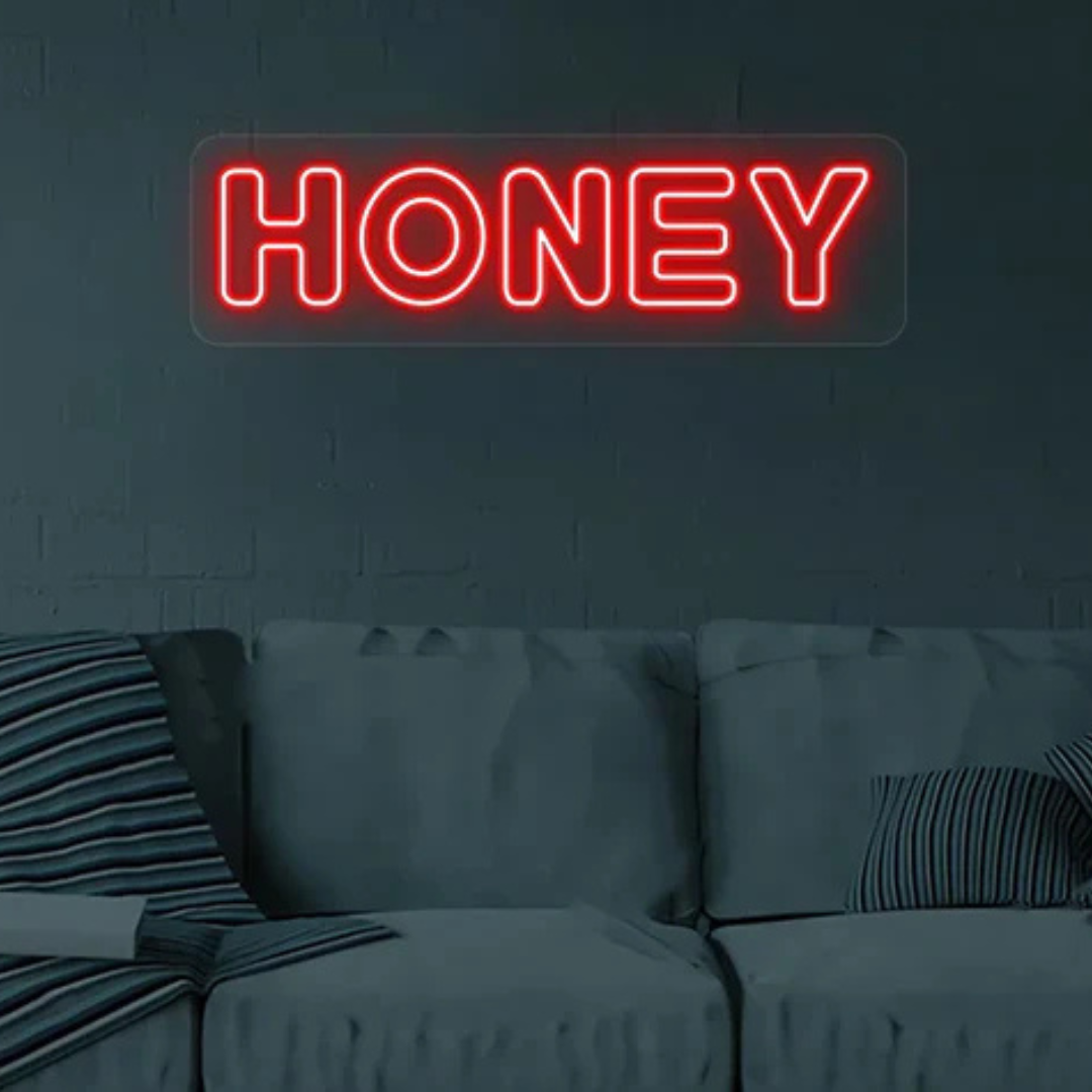 Honey Valentine's Day LED Neon Sign for Romantic Decor by LEDNeons - creating a cozy and romantic Valentine’s ambiance.