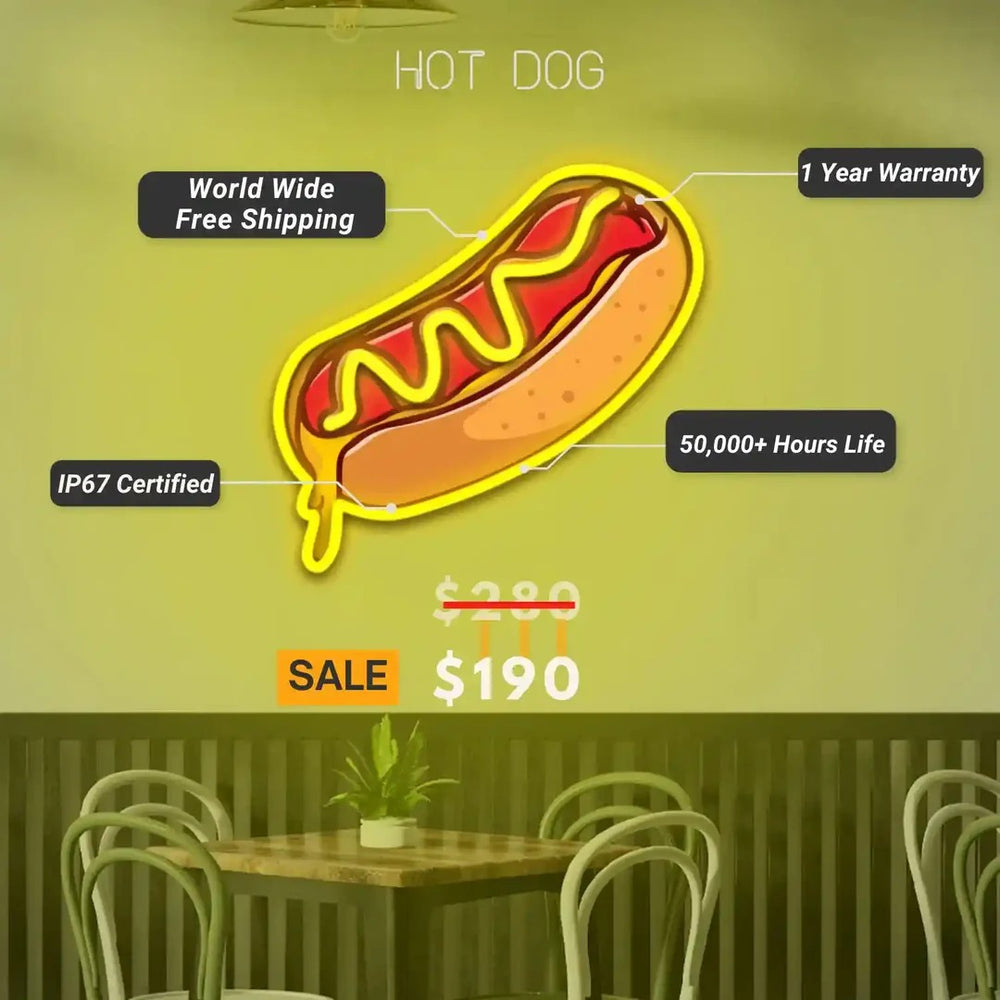 Hot Dog UV Light Neon Artwork Benefits by LEDNeon's