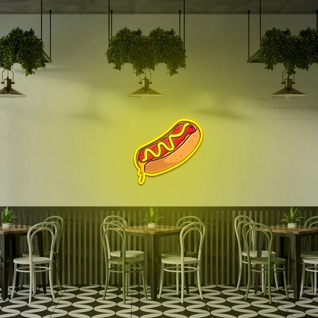 Hot Dog UV Light Neon Artwork by LedNeons.com