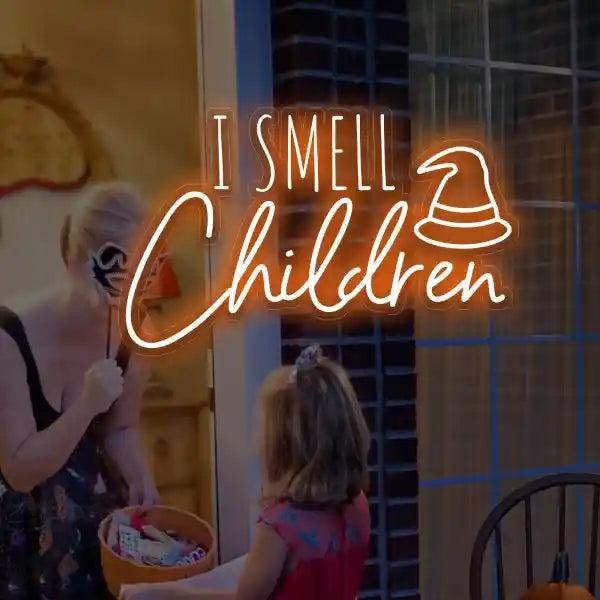 I Smell Children Halloween LED Neon Sign by LEDNeons - ideal for Halloween parties and haunted house decor.