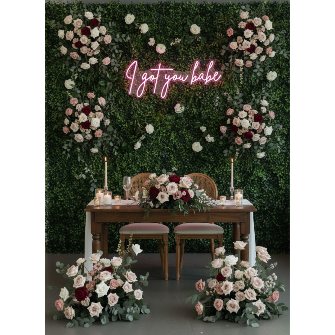 I Got You Babe wedding neon sign by LEDNeons -  perfect for romantic receptions, photo backdrops, or anniversary celebrations.