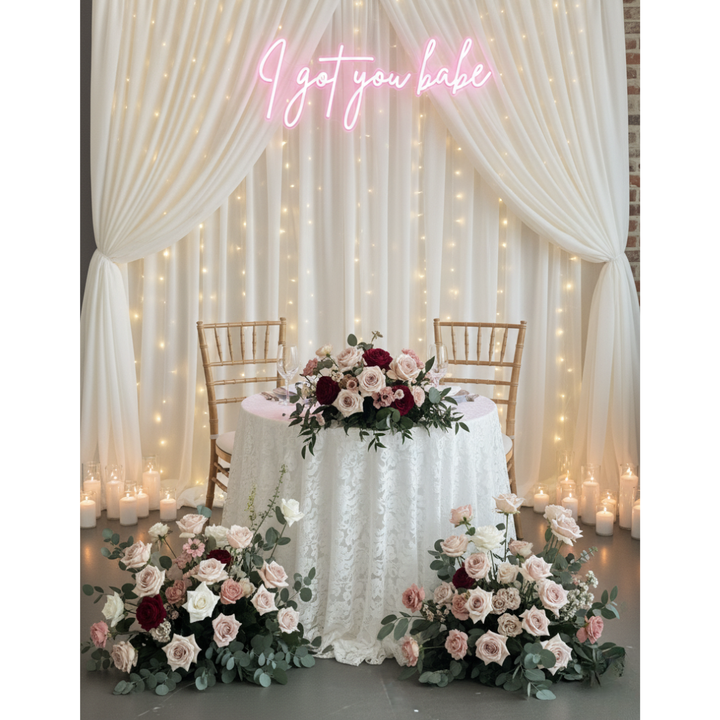 I Got You Babe wedding neon sign by LEDNeons -  perfect for romantic receptions, photo backdrops, or anniversary celebrations.