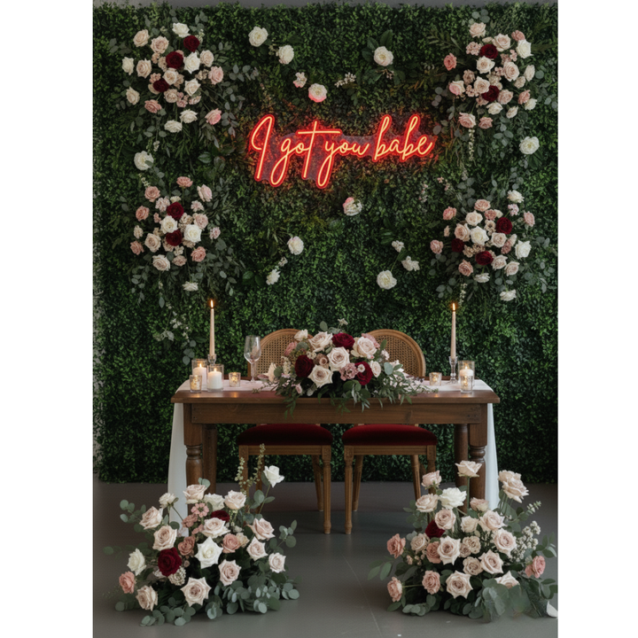 I Got You Babe wedding neon sign by LEDNeons -  perfect for romantic receptions, photo backdrops, or anniversary celebrations.