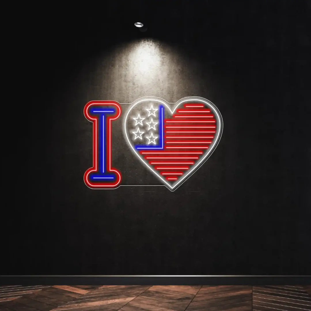  I Love USA LED Neon Sign For Home by LEDNeons 