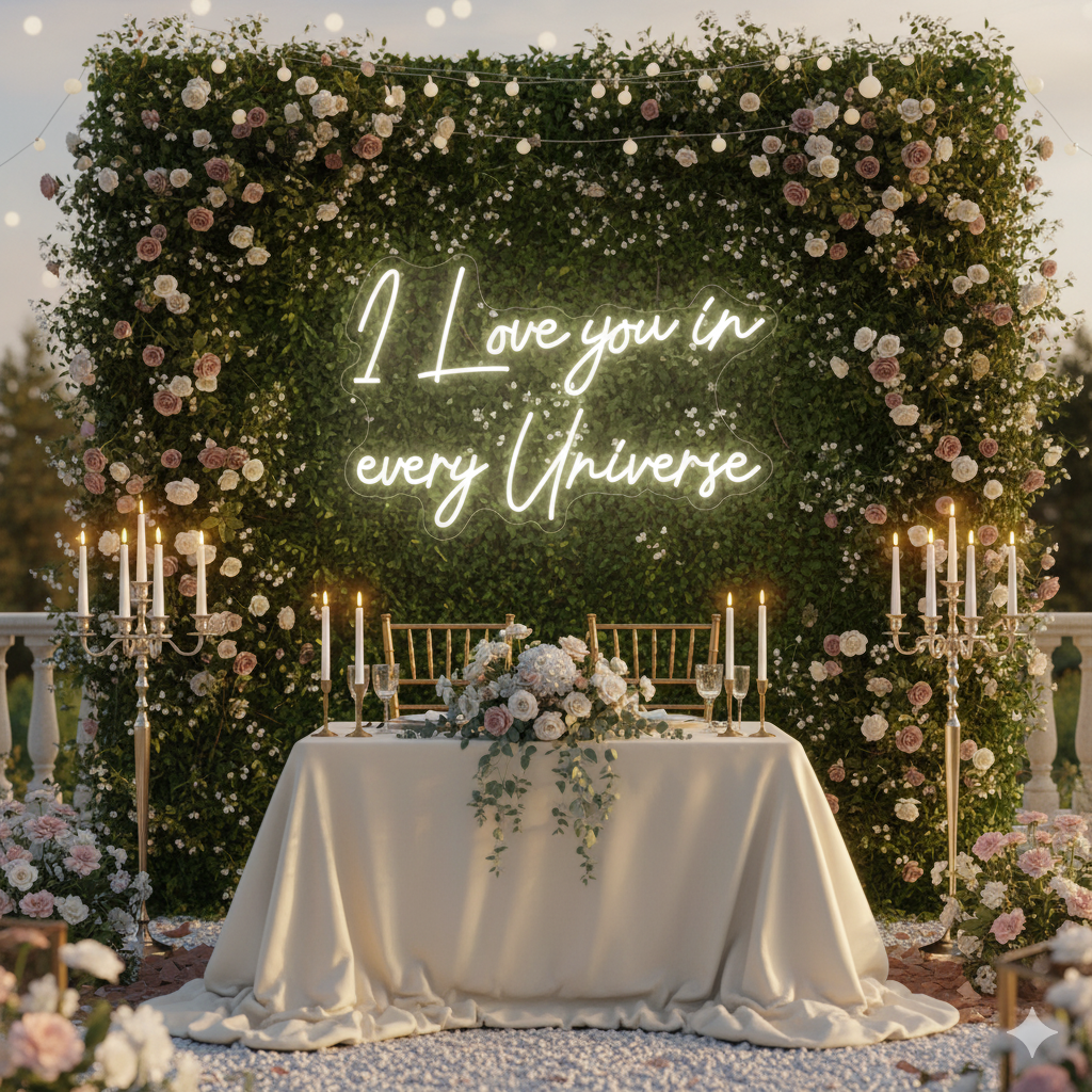 I Love You In Every Universe Wedding LED Neon Sign by LEDNeons - Outdoor 