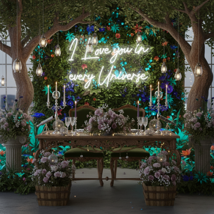 I Love You In Every Universe Wedding LED Neon Sign by LEDNeons 