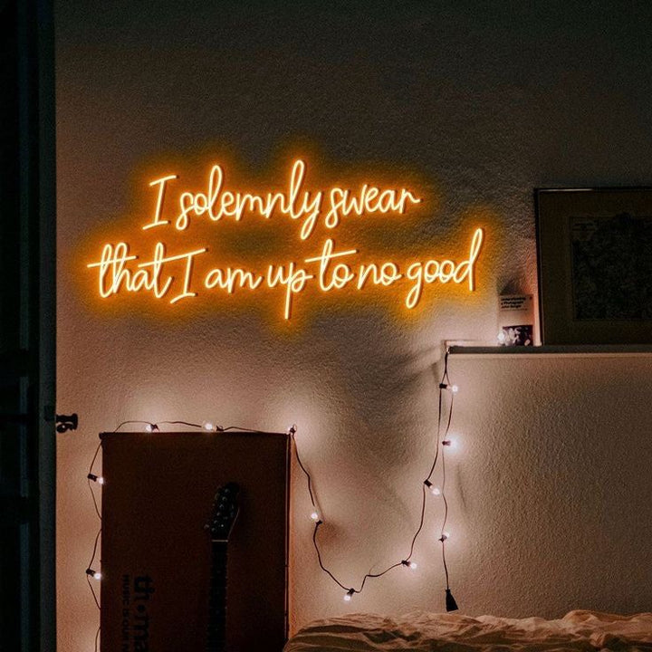 I Solemnly Swear That I Am Up to No Good LED Neon Sign by LEDNeons – magical wall décor inspired by Harry Potter for bedroom, bar, or gaming room