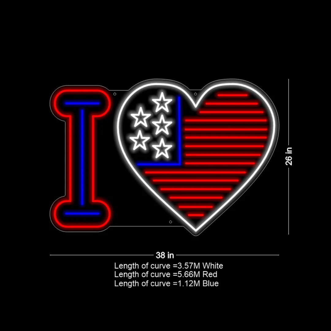  I Love USA LED Neon Sign by LEDNeons - X Large