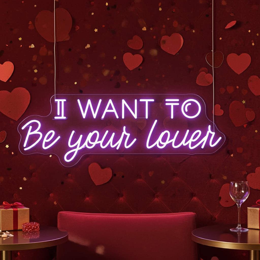 I Want To Be Your Lover Valentine's Day LED Neon Sign from LEDNeons - designed for Valentine’s celebrations.