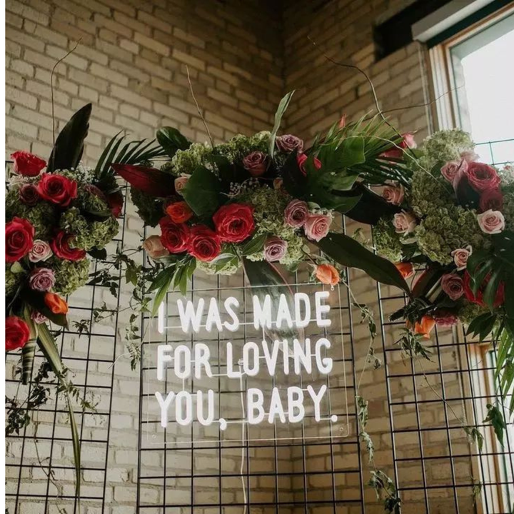 I Was Made For Loving You Baby Neon Sign by LEDNeons - Celebrate the Valentine's day with this glowing Lovely Neon Sign 