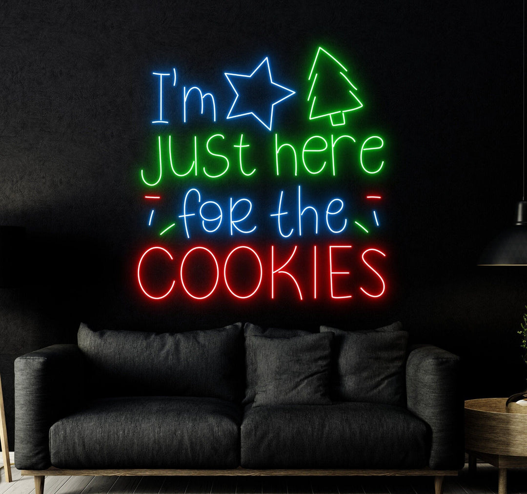 I'm Just Here for the Cookies Neon Sign by LED Neon's - celebrate the Festive season with this colorful bright Neon Sign.