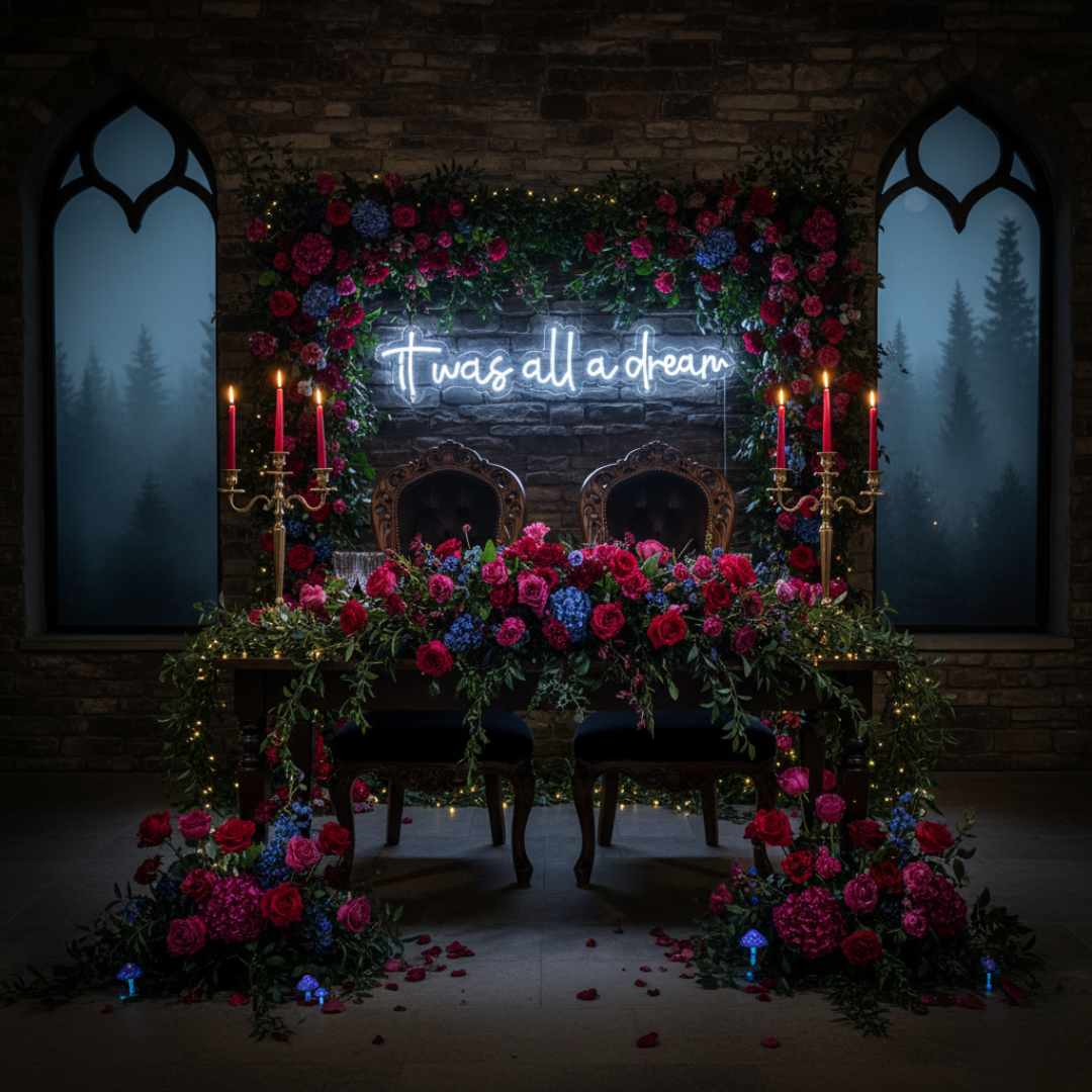 It was all a Dream Wedding LED Neon Sign by LEDNeons - Dark Theme