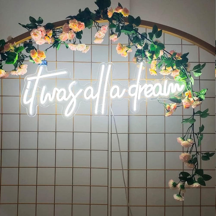 It was all a Dream Wedding LED Neon Sign  by LEDNeons  - on Wedding Backdrop 