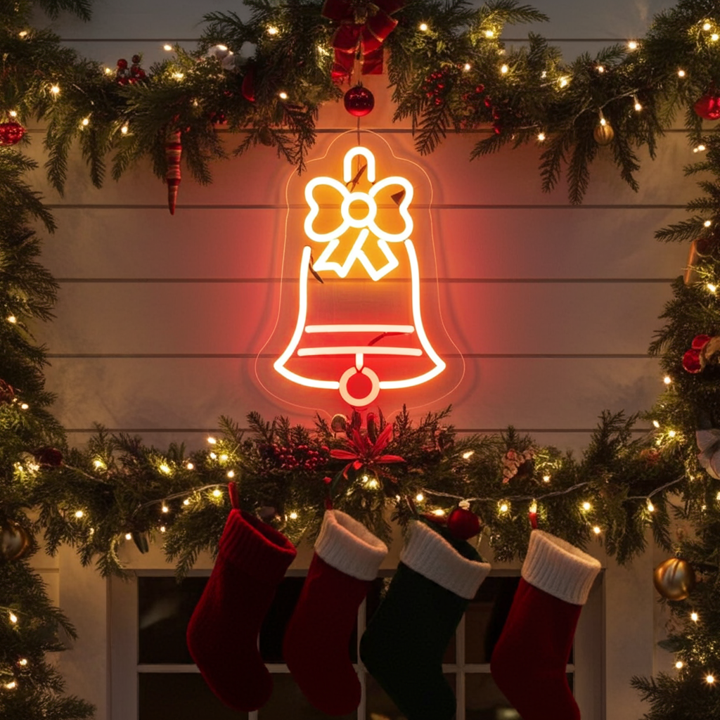 Jingle Bells Neon sign by LEDNeons - colorful lights to bring a festive touch to your Christmas celebrations.