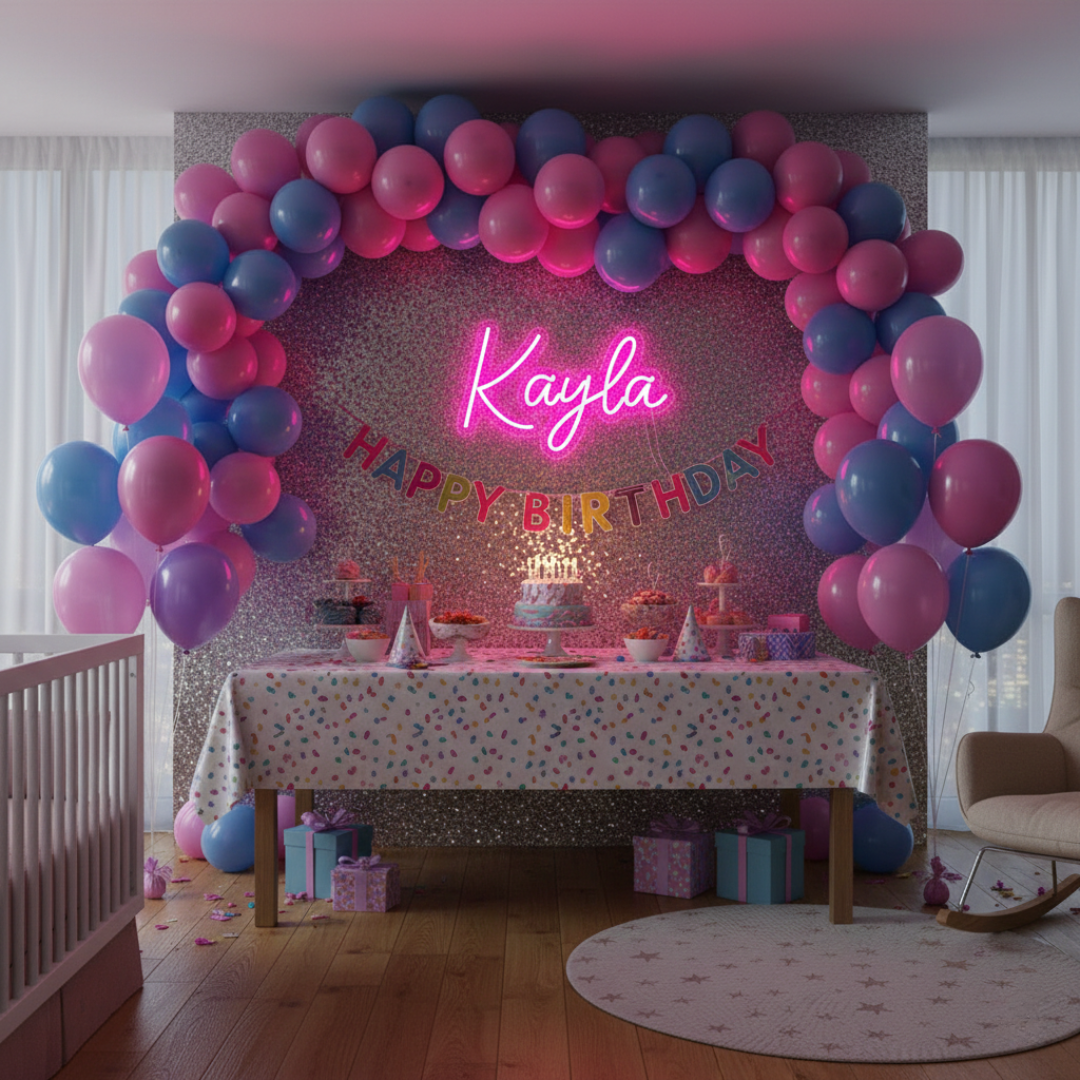 Kayla Name LED Neon sign by LedNeons.com - glowing on a wall, adding a custom and modern decorative accent.
