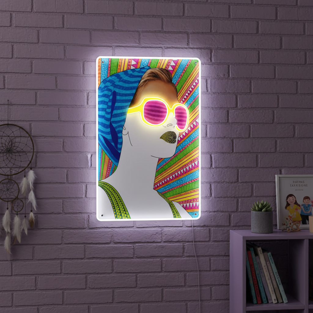 Lady Glasses UV Light Protection by LEDNeons – stylish neon artwork