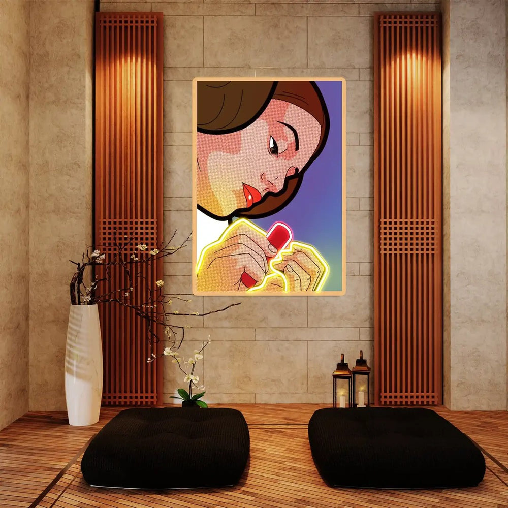 Lady Nails UV Light by LEDNeons – stylish neon artwork featuring a woman showcasing manicured nails