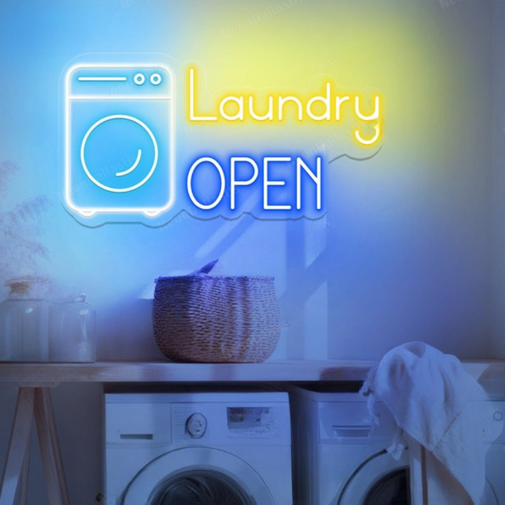 Laundry Open Business Neon Sign by LEDNeons - Welcoming  Neon Sign for professional storefront décor