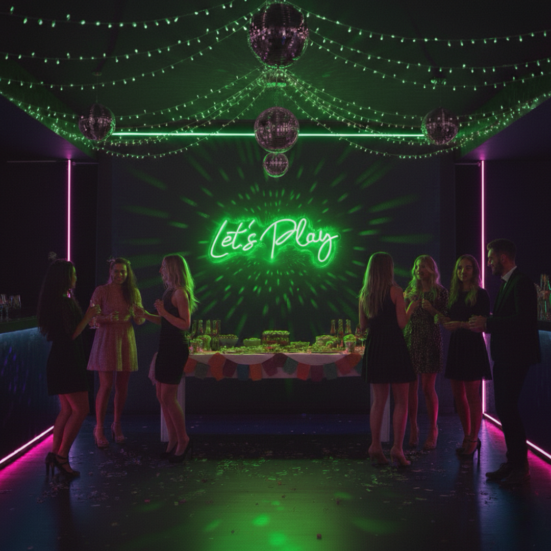 Let's Play Neon sign by LEDNeons -perfect for gaming rooms, streaming setups