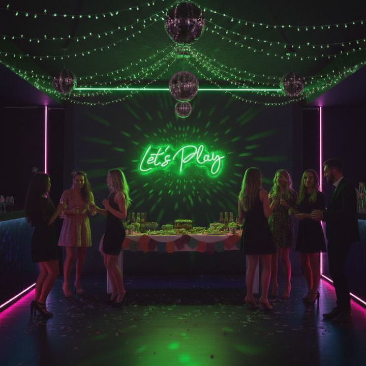 Let's Play Neon sign by LEDNeons -perfect for gaming rooms, streaming setups