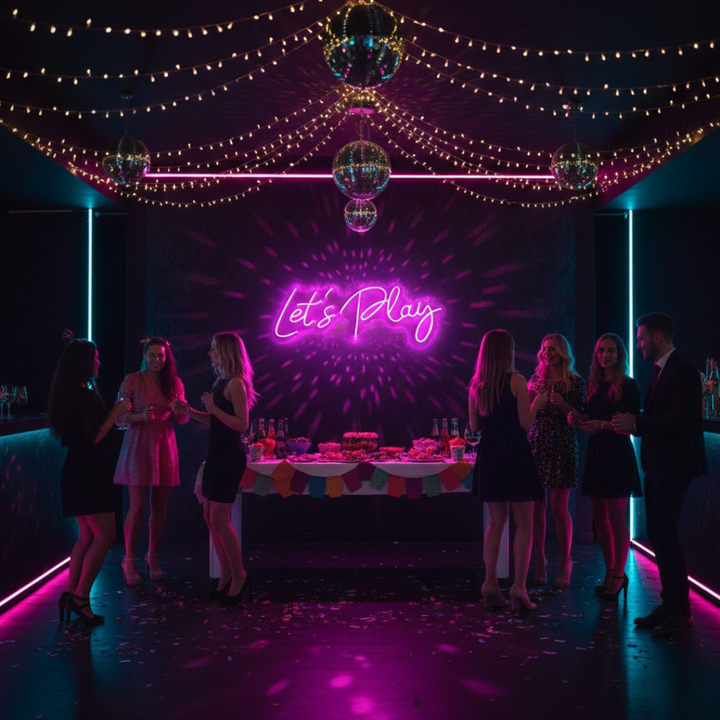 Let's Play Neon sign by LEDNeons -perfect for gaming rooms, streaming setups