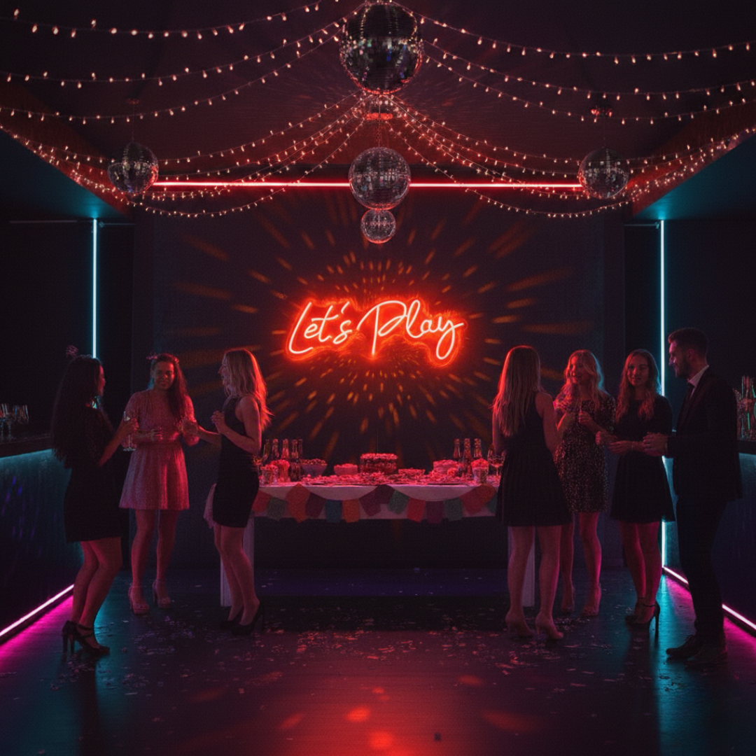 Let's Play Neon sign by LEDNeons -perfect for gaming rooms, streaming setups