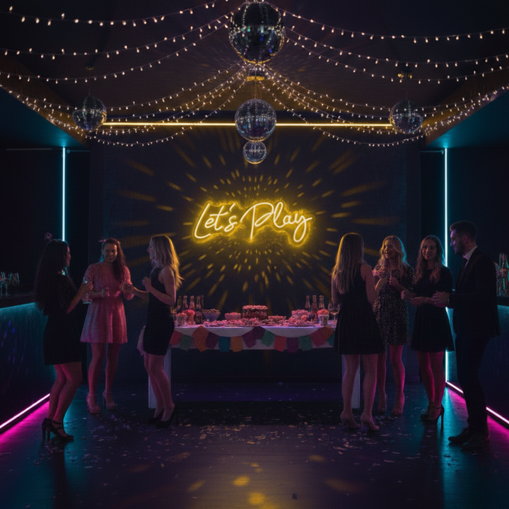 Let's Play Neon sign by LEDNeons -perfect for gaming rooms, streaming setups