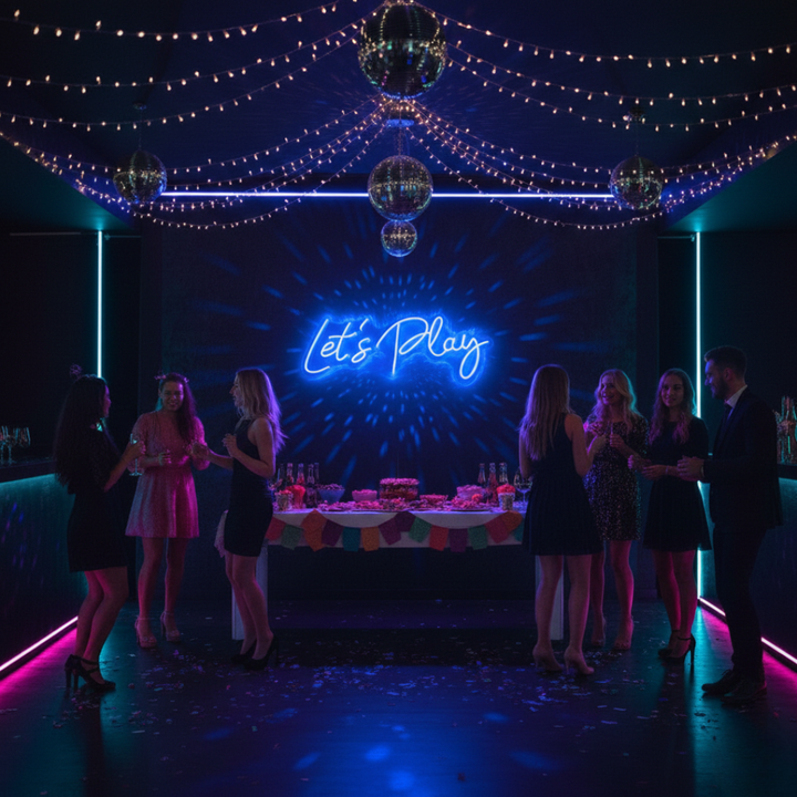 Let's Play Neon sign by LEDNeons -perfect for gaming rooms, streaming setups