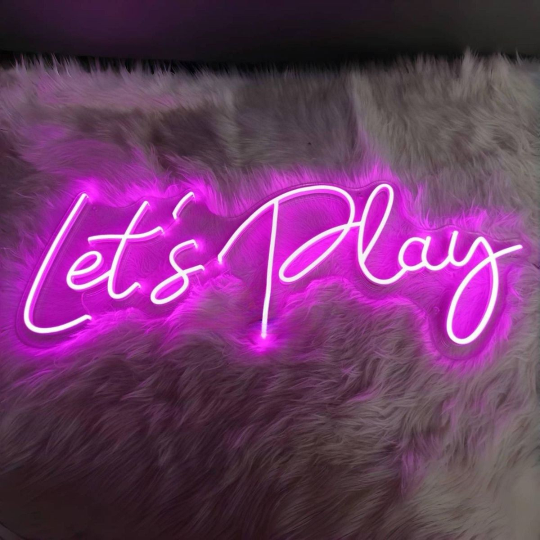 Let's Play Neon sign by LEDNeons -perfect for gaming rooms, streaming setups