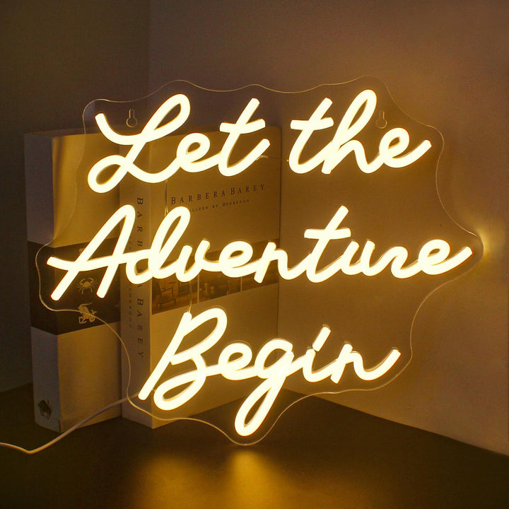 Let the Adventure Begin Wedding LED Neon Sign by LEDNeons - Warm white 