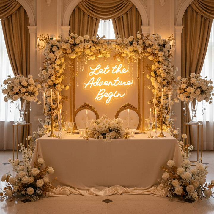 Let the Adventure Begin Wedding LED Neon Sign by LEDNeons