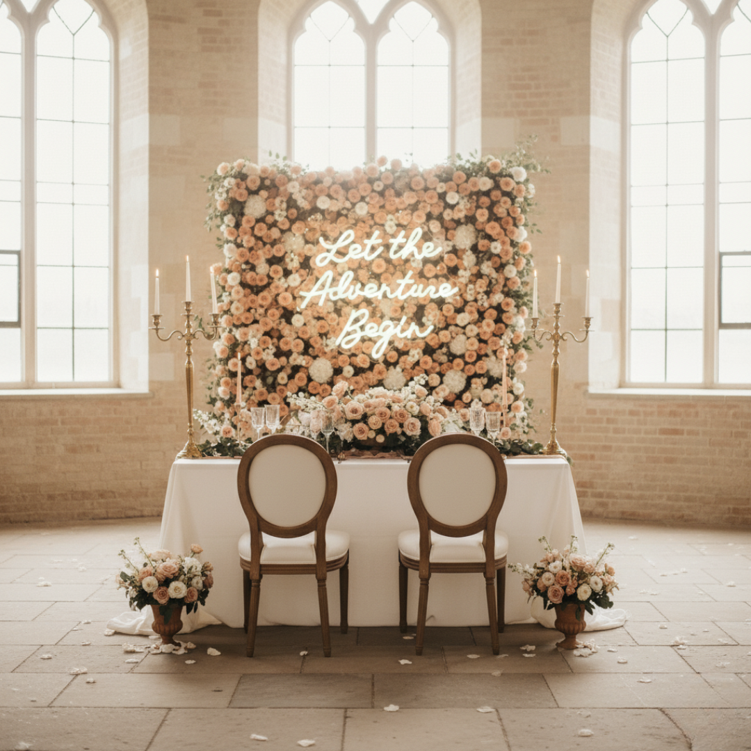 Let the Adventure Begin Wedding LED Neon Sign by LEDNeons Indoor  theme 