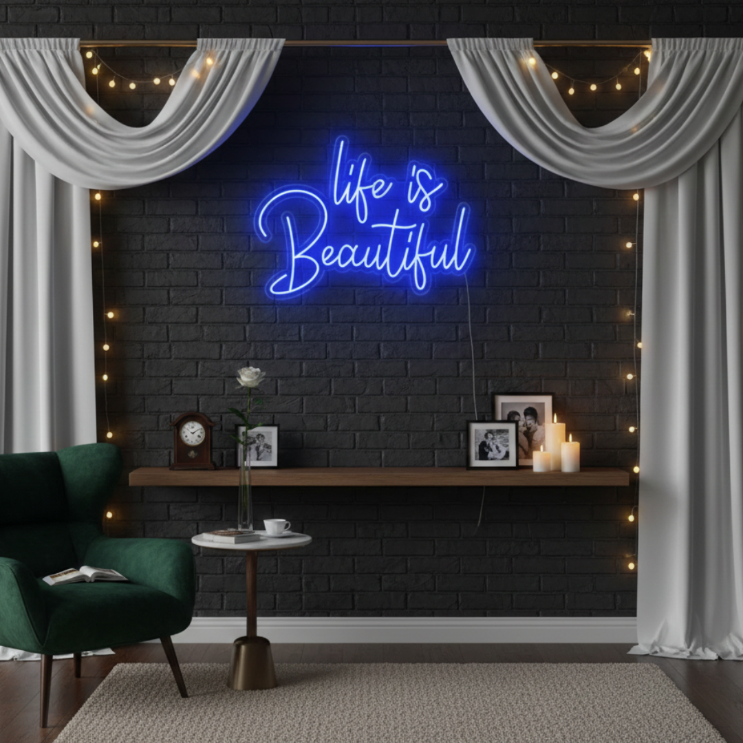 Life is Beautiful Valentine's Day LED Neon Sign by LEDNeons 
