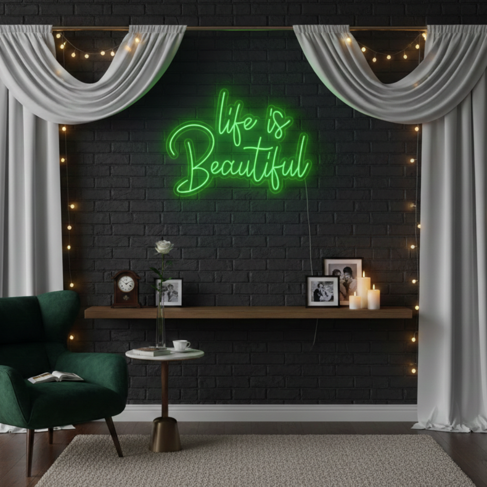 Life is Beautiful Valentine's Day LED Neon Sign by LEDNeons 