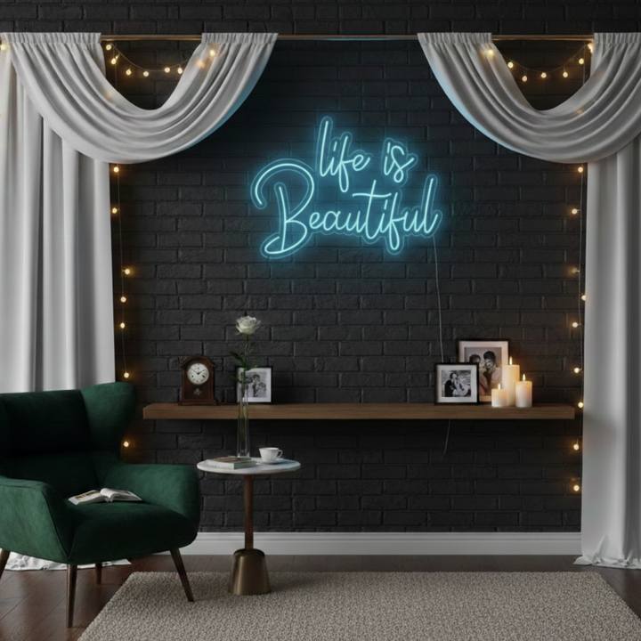 Life is Beautiful Valentine's Day LED Neon Sign by LEDNeons 