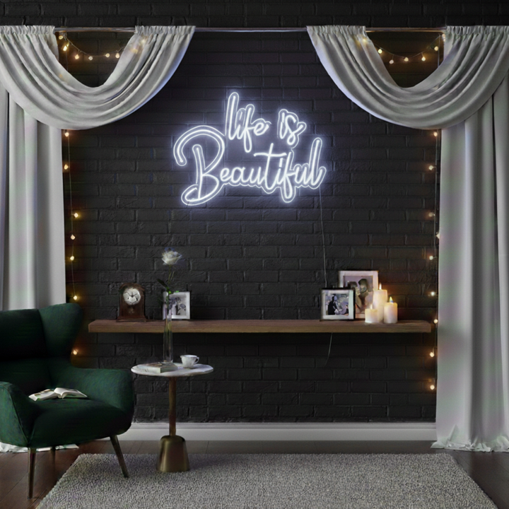 Life is Beautiful Valentine's Day LED Neon Sign by LEDNeons 