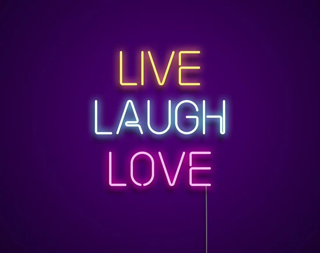 Live Laugh Love Valentine's Day LED Neon Sign from LEDNeons - symbolizing joy, romance, and togetherness.