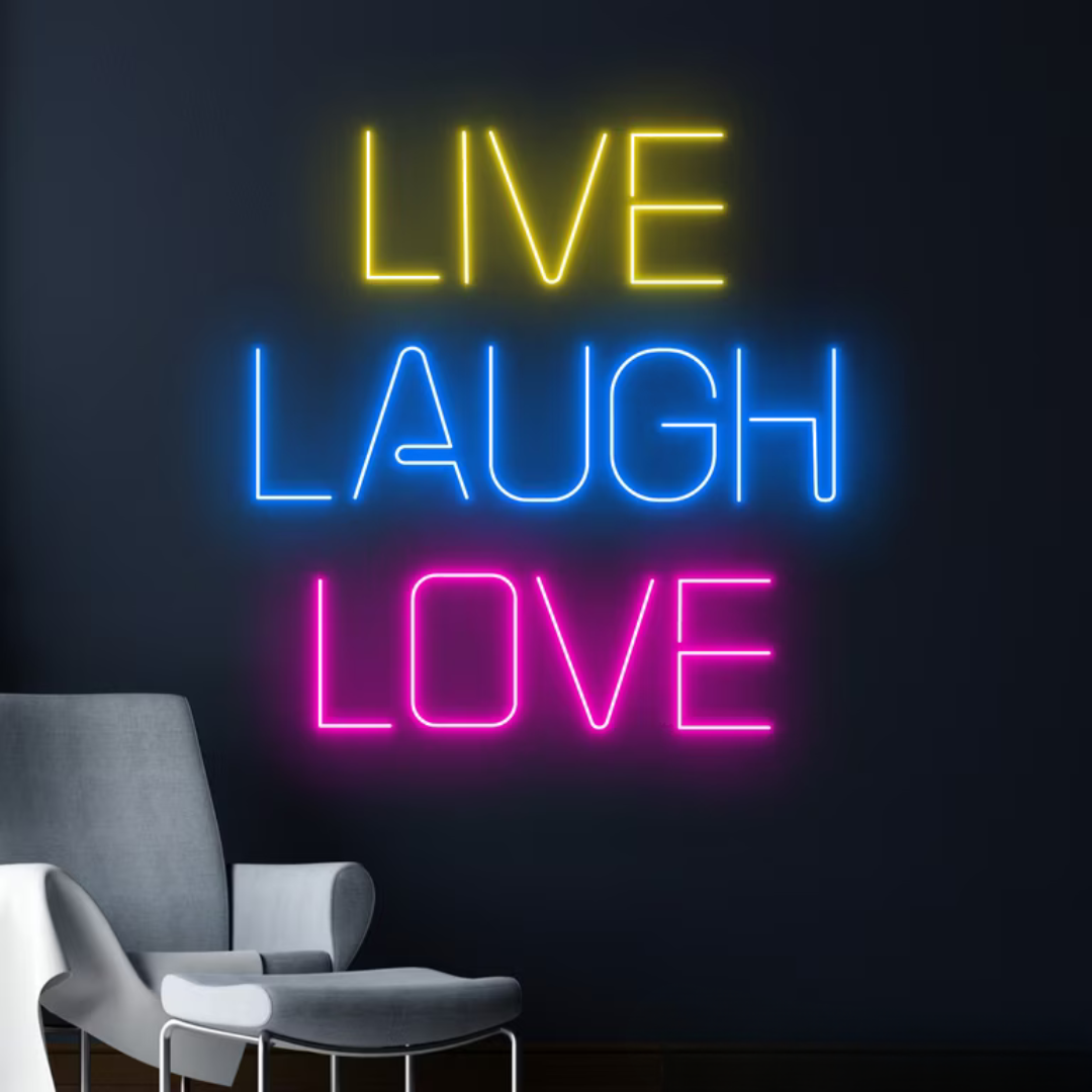 Live Laugh Love Valentine's Day LED Neon Sign from LEDNeons - symbolizing joy, romance, and togetherness.