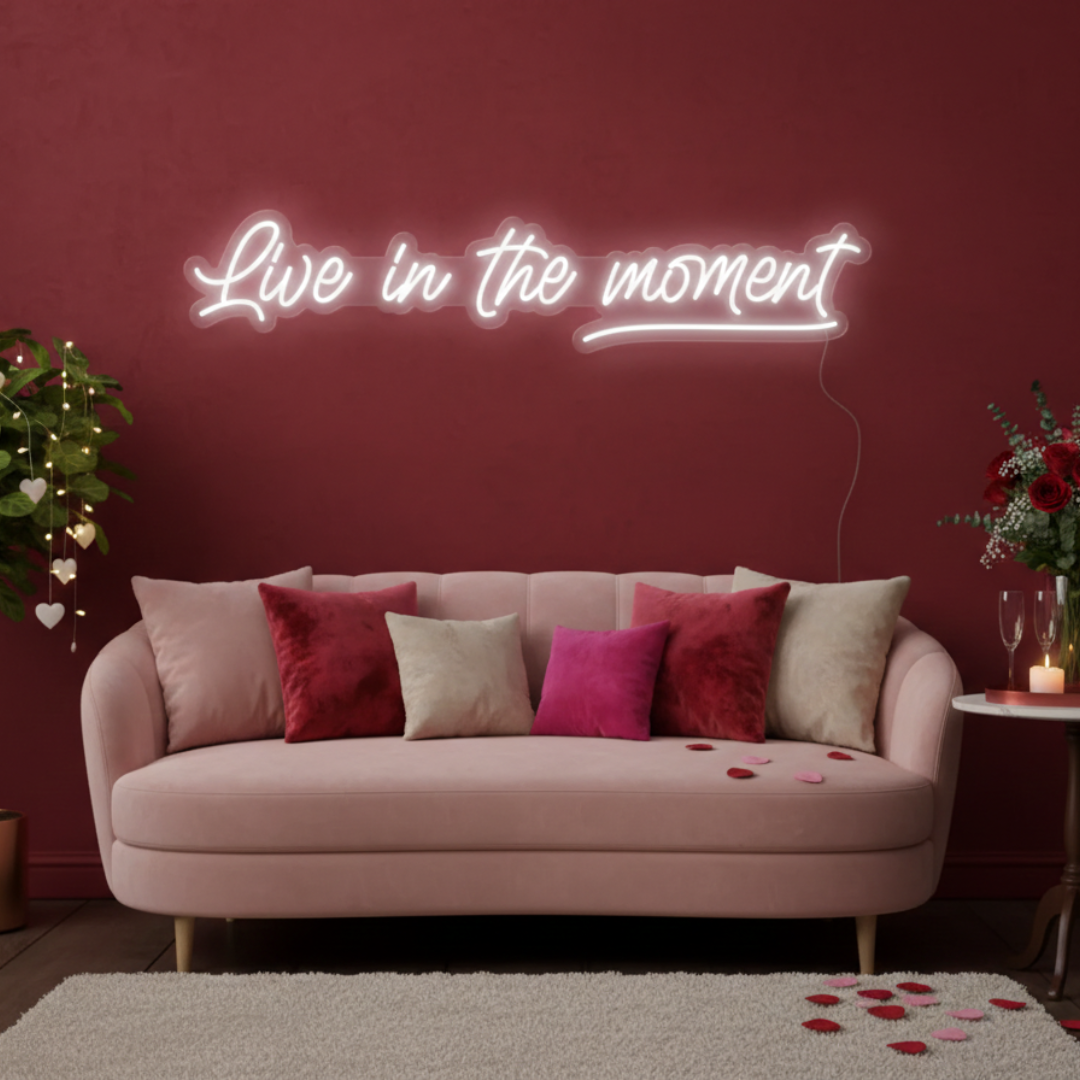 Live in the Moment Valentine's Day LED Neon Sign by LEDNeons 